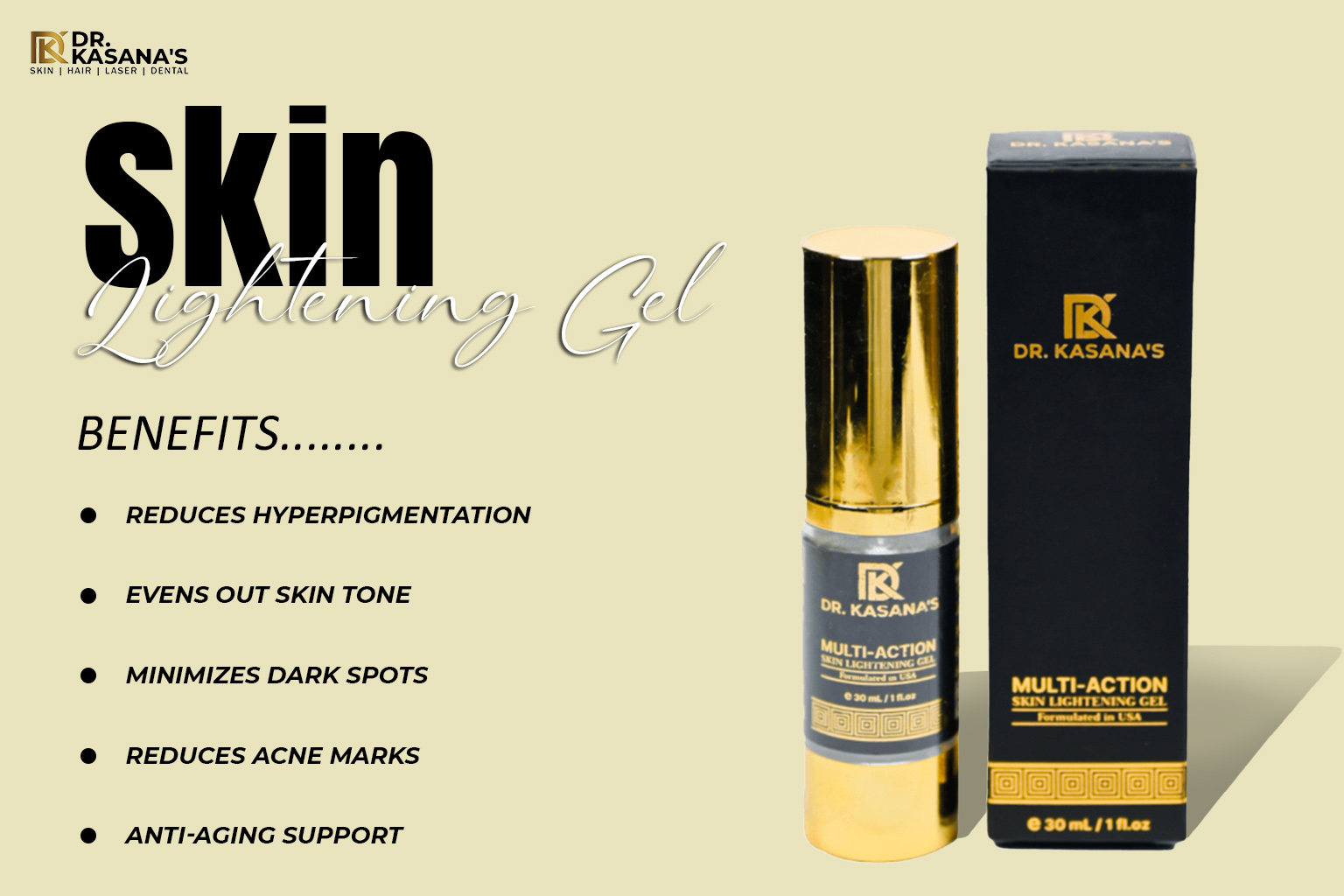 Dr. Kasana's Multi-Action Skin Lightening Gel Product